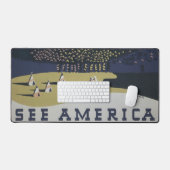 Vintage Reizen Poster Promoting Reizen naar Montan Bureaumat (Keyboard & Muis)