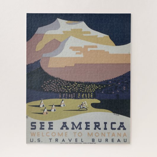 Vintage Reizen Poster Promoting Reizen naar Montan Legpuzzel (Verticaal)