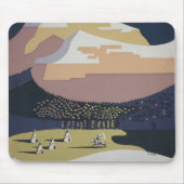 Vintage Reizen Poster Promoting Reizen naar Montan Muismat (Voorkant)