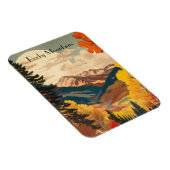 Vintage Reizen Poster Rocky Mountains Magneet (Rechterzijde)