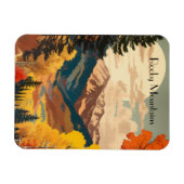 Vintage Reizen Poster Rocky Mountains Magneet (Horizontaal)