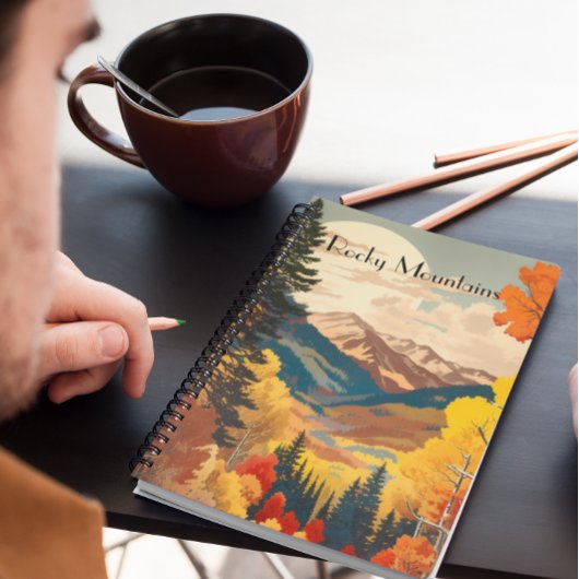 Vintage Reizen Poster Rocky Mountains Notitieboek