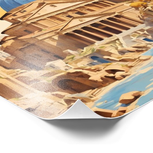 Vintage reizen poster | Rome Reisposter (Hoek)