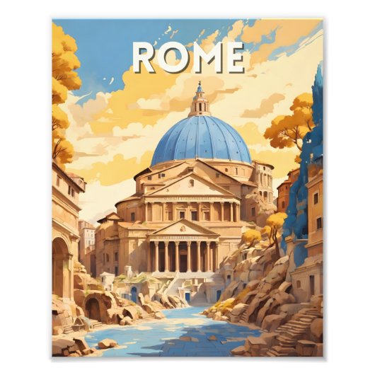 Vintage reizen poster | Rome Reisposter (Voorkant)
