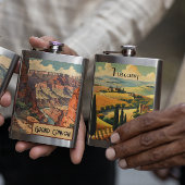 Vintage Reizen Poster Toscane platteland Flacon