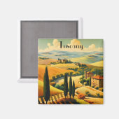 Vintage Reizen Poster Toscane platteland Magneet (Voorkant / Achterkant)