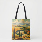 Vintage Reizen Poster Toscane platteland Tote Bag (Voorkant)