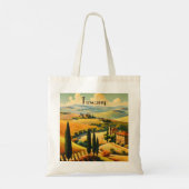 Vintage Reizen Poster Toscane platteland Tote Bag (Achterkant)