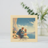 Vintage Reizen Poster, Valentijn aanpasbaar (Staand voorkant)