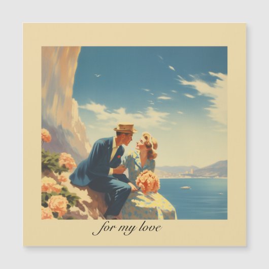 Vintage Reizen Poster, Valentijn aanpasbaar (Voorkant)