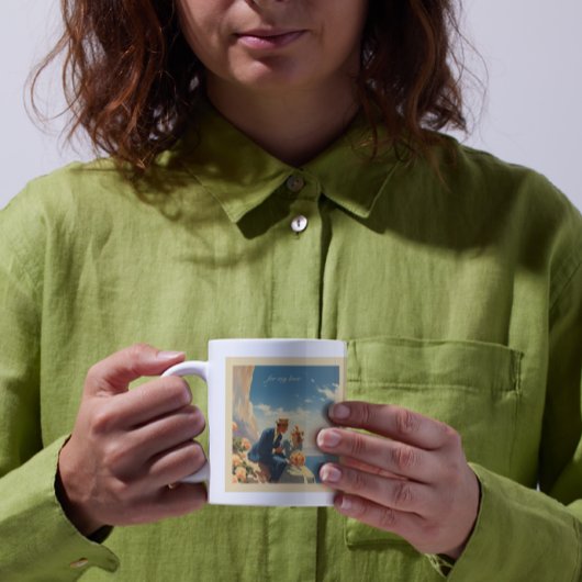 Vintage Reizen Poster, Valentijn aanpasbaar Koffiemok