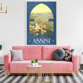 Vintage Reizen Poster van Assisi, Italië Canvas Afdruk (Insitu (Woonkamer))