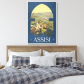 Vintage Reizen Poster van Assisi, Italië Canvas Afdruk (Insitu (Slaapkamer))