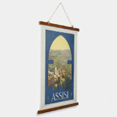 Vintage Reizen Poster van Assisi, Italië Hangend Wandkleed (Gebogen)
