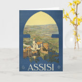 Vintage Reizen Poster van Assisi, Italië Kaart (Gele Bloem)
