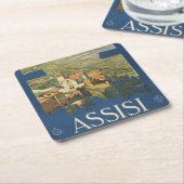Vintage Reizen Poster van Assisi, Italië Kartonnen Onderzetters (Schuin)