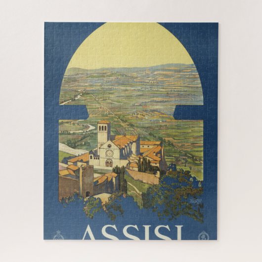 Vintage Reizen Poster van Assisi, Italië Legpuzzel (Verticaal)