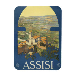 Vintage Reizen Poster van Assisi, Italië Magneet