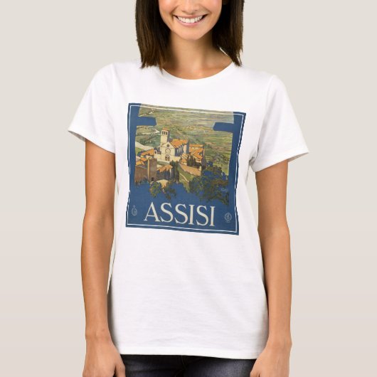 Vintage Reizen Poster van Assisi, Italië T-shirt (Voorkant)