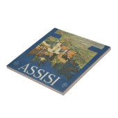 Vintage Reizen Poster van Assisi, Italië Tegeltje (Zijkant)