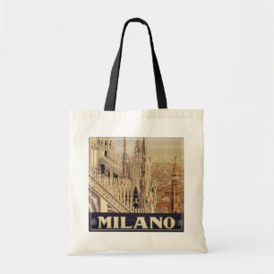 Vintage Reizen Poster van de kathedraal in Milaan, Tote Bag
