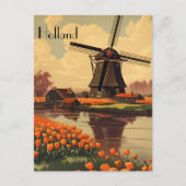 Vintage Reizen Poster van Nederland Briefkaart (Voorkant)