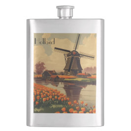Vintage Reizen Poster van Nederland, tulpen en mol Flacon