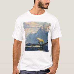 Vintage Reizen Poster voor Alaska Noordelijke Stil T-shirt