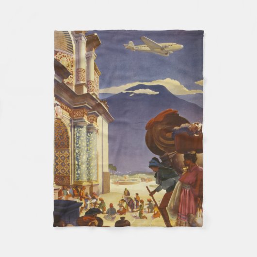 Vintage Reizen Poster voor Guatemala Fleece Deken (Voorkant)