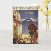 Vintage Reizen Poster voor Guatemala Kaart (Gele Bloem)