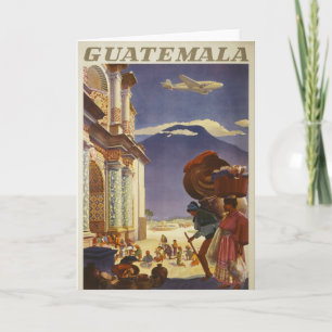 Vintage Reizen Poster voor Guatemala Kaart