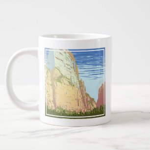 Vintage Reizen Poster voor Zion National Park Grote Koffiekop