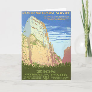 Vintage Reizen Poster voor Zion National Park Kaart