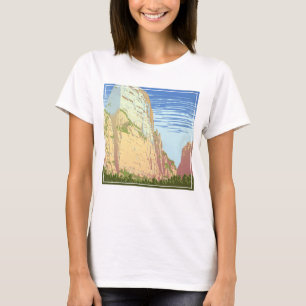 Vintage Reizen Poster voor Zion National Park T-shirt