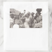 Vintage reizen poster zwart-wit foto rechthoekige sticker (Tas)