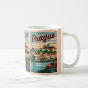 Vintage Reizen Praag Stad Tsjechië Cadeaus Koffiemok