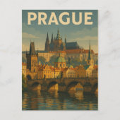 Vintage Reizen Praag Tsjechië Briefkaart (Voorkant)