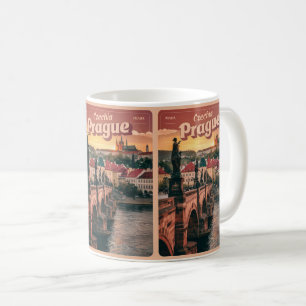 Vintage Reizen Praag Tsjechië Cadeaus, Brug Koffiemok