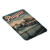 Vintage Reizen Praag Tsjechië Geschenken, Water Magneet (Rechterzijde)
