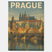 Vintage Reizen Praag Tsjechië Magneet (Voorkant)