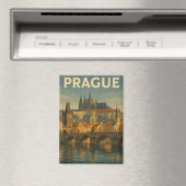 Vintage Reizen Praag Tsjechië Magneet (Insitu (Vaatwasser))
