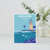 vintage reizen retro Biscayne nationaal park Briefkaart (Staand voorkant)