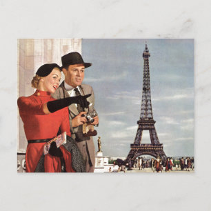 Vintage Reizen - Retro Parijs - Eiffeltoren Briefkaart