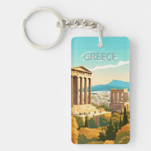 Vintage Reizen Retro Souvenir Griekenland Grèce Sleutelhanger