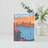 vintage reizen retro Sydney Australië australie Briefkaart (Staand voorkant)