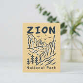 vintage reizen retro ZION nationaal park Briefkaart (Staand voorkant)
