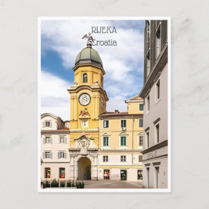 vintage reizen Rijeka Kroatië Kostrena Opatija Briefkaart