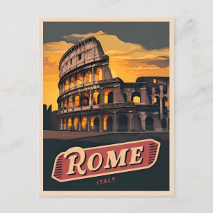 Vintage Reizen Rome Italië Colosseum Retro Schilde Briefkaart