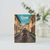 Vintage Reizen Rome Italië Retro Graphic Briefkaart (Staand voorkant)