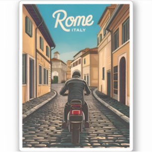 Vintage Reizen Rome Italië Retro Graphic Sticker